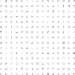 Fototapeta premium Large collection of diverse linear icons representing various concepts for modern web design, mobile applications, and user interface elements, all presented in a vector style
