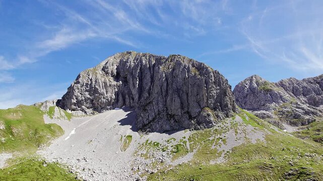 The North face of Pizzo di Petto, Bergamo Alps in the summer season