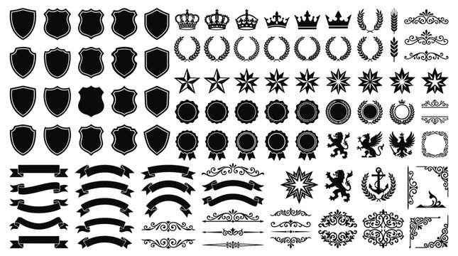 Collection of various royal crests.