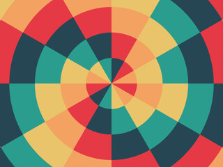Fototapeta premium Circle Slices Concentric Geometric Pattern Background