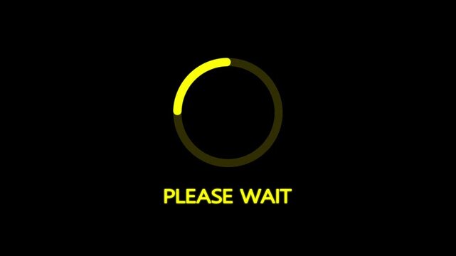 please wait circle loading progress bar animation