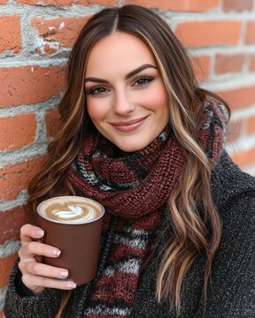 Woman Enjoying Warm Drink in Cozy Cafe Corner During a Calm Moment