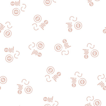 currancy money to bitcoin vector glyph seamless pattern currancy money to bitcoin sign illustration