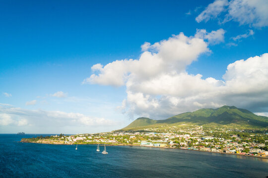 Scenic coastal city of Basseterre in St Kitts