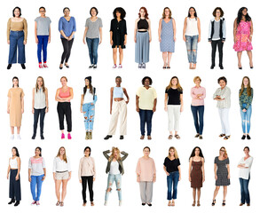 Obraz premium PNG Diverse group of women standing on transparent background