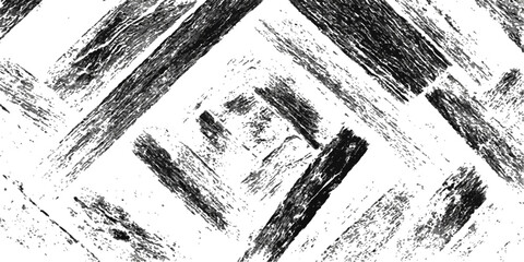 Fototapeta premium Abstract brush stroke pattern with bold black paint on white background, creating a dynamic and textured visual.