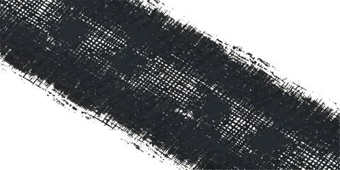 A bold, textured brush stroke in black creates a striking graphic element with a grunge aesthetic against a clean background. © GREENPIXEL Art