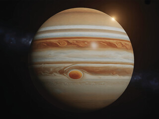 Jupiter Planet with Great Red Spot in Space © Angel