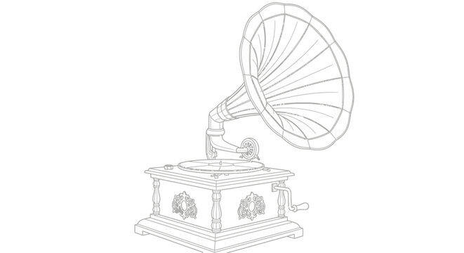 Vintage gramophone illustration classic music player design vector