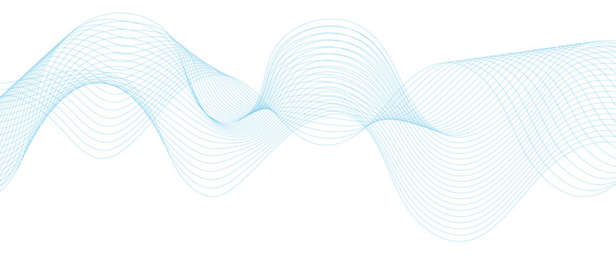 Abstract blue gradient line technology business wavy background. minimal paper waves flow line. minimal paper grid web smooth line. digital vector web soundwave pattern texture.