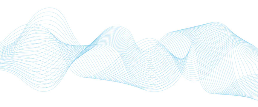 Abstract blue gradient line technology business wavy background. minimal paper waves flow line. minimal paper grid web smooth line. digital vector web soundwave pattern texture.