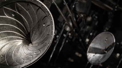 Close-up of the medieval shields in the old Polish castle © Matt A. Hawk