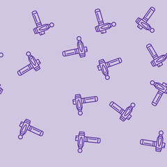 Obraz premium massage gun recovery wellness vector line seamless pattern massage gun recovery wellness sign illustration