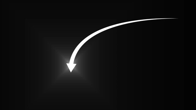 Abstract arrow business graph icon animation background. arrow rising transparent channel. Abstract arrow growth chart of icon animated down to up arrow animation direction 4 k..