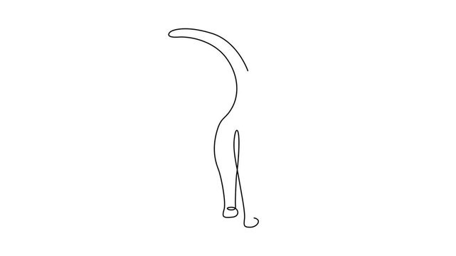  Animated Simple cartoon cat standing side view