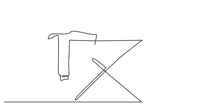 Animation video of line art illustration Abstract minimalist origami crane illustration