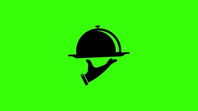 Fine Dining Waiter Serving Animation Green Screen