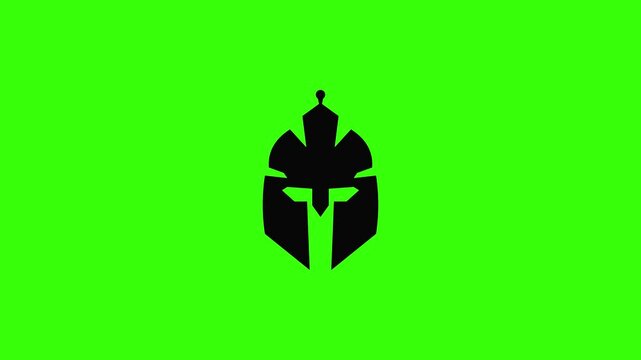 Spartan Helmet Slam Drop Animation Green Screen