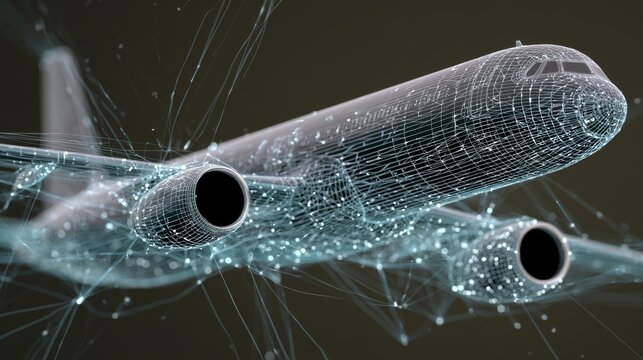  airplane as a wireframe model