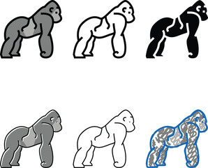 Fototapeta premium gorilla wild styleset animal color icon vector. gorilla wild animal sign. isolated symbol