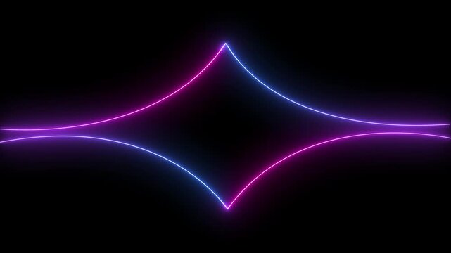 futuristic blue and pink neon geometric loop animation with luminous curved lines