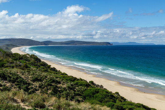 Looking along Neck Beach on Bruny Island