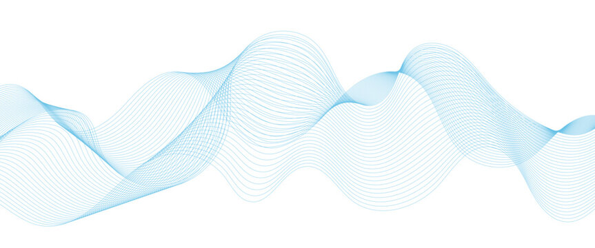 Abstract blue gradient line technology business wavy background. minimal paper waves flow line. minimal paper grid web smooth line. digital vector web soundwave pattern texture.