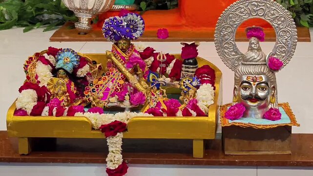 Close View of Lord Hanuman Statue in Hindu Temple