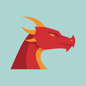 Dragon Head with Orange Horns.