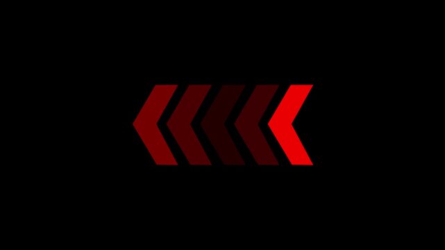 arrow icon concept animation right to left direction looping arrow loading and navigation symbol on black background 4 k video...