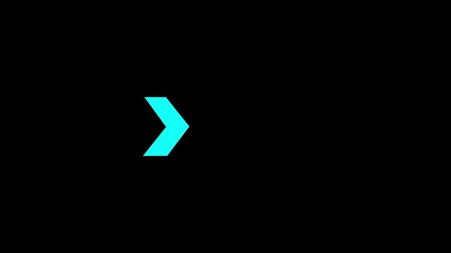 arrow icon concept animation right to left direction looping arrow loading and navigation symbol on black background 4 k video...