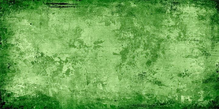 Green grunge vintage textured wall background with aged dirty paper and rough antique surface design