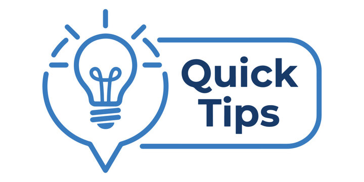 Quick tips icon with lightbulb symbol