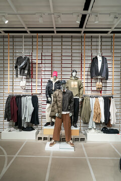 Dressed mannequins displayed inside the Nike Kicks Lounge