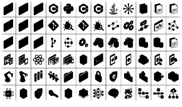 Programming and Coding Isometric Icons Set Software Development Vector Collection