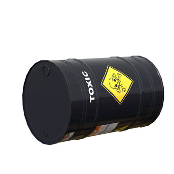 isolated toxic chemical barrel on white background