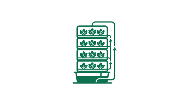 Green cannabis leaf storage unit icon.