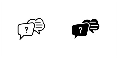 Comment question line icon set. faq line icon. question and answer pictogram. inquire bubble. ask or request sign. frequently asked questions icon for Ui designs. Vector illustration © Yusuf Al-jilani