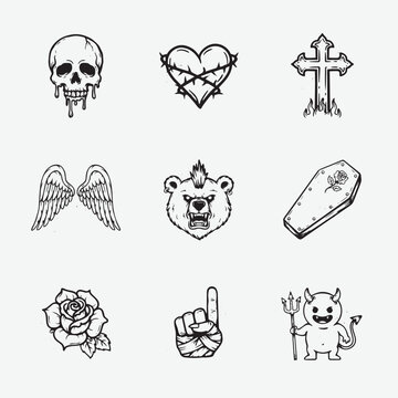 Minimal Gothic Tattoo Design Collection