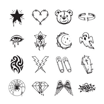 Trendy Tattoo Symbol Icon Collection