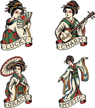 set geisha tattoo 01
