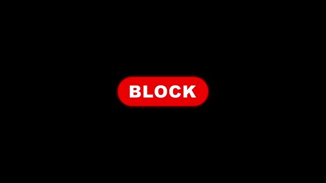 Simple animation of cursor icon clicking Block Button. Pack of animated templates for video editing. A set of flat design animated templates for web design or app design. Alpha channel, 4K