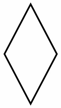 Minimalist Black Outline Diamond Shape Illustration on White Background