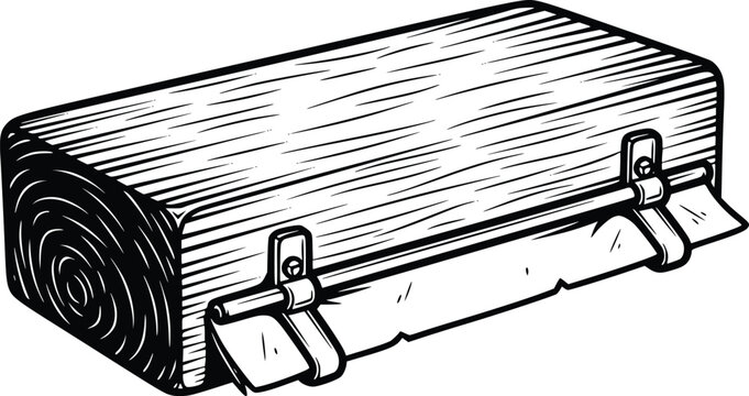 Vintage Drawknife Woodworking Tool Hand Drawn Vector