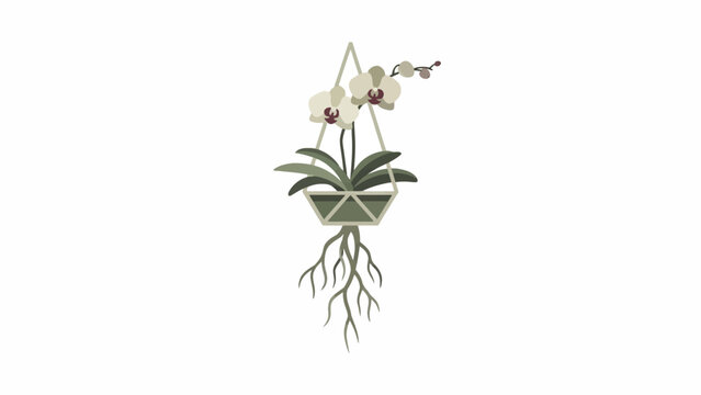 An orchid plant with white flowers.
