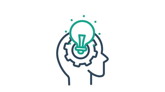Insight icon animation. Animation related to idea. Suitable for user interface, provide visual feedback and more. Alpha channel, transparent background