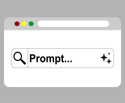 User interface design showing prompt search button with sparkles inside