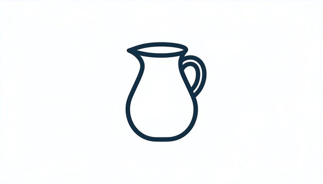 Simple outline drawing of a pitcher or jug on a white background