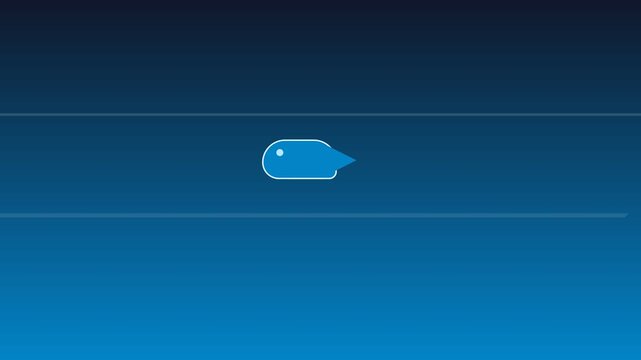 Minimalist blue chat icon on a gradient background.
