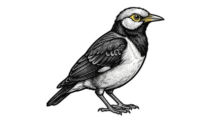 Fototapeta premium Detailed illustration of a small bird.